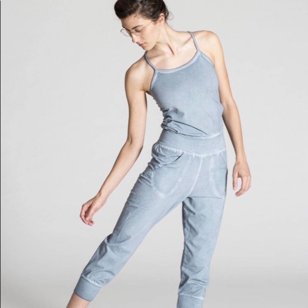 Super cute Ripple stonewash organic yoga jumpsuit Medium